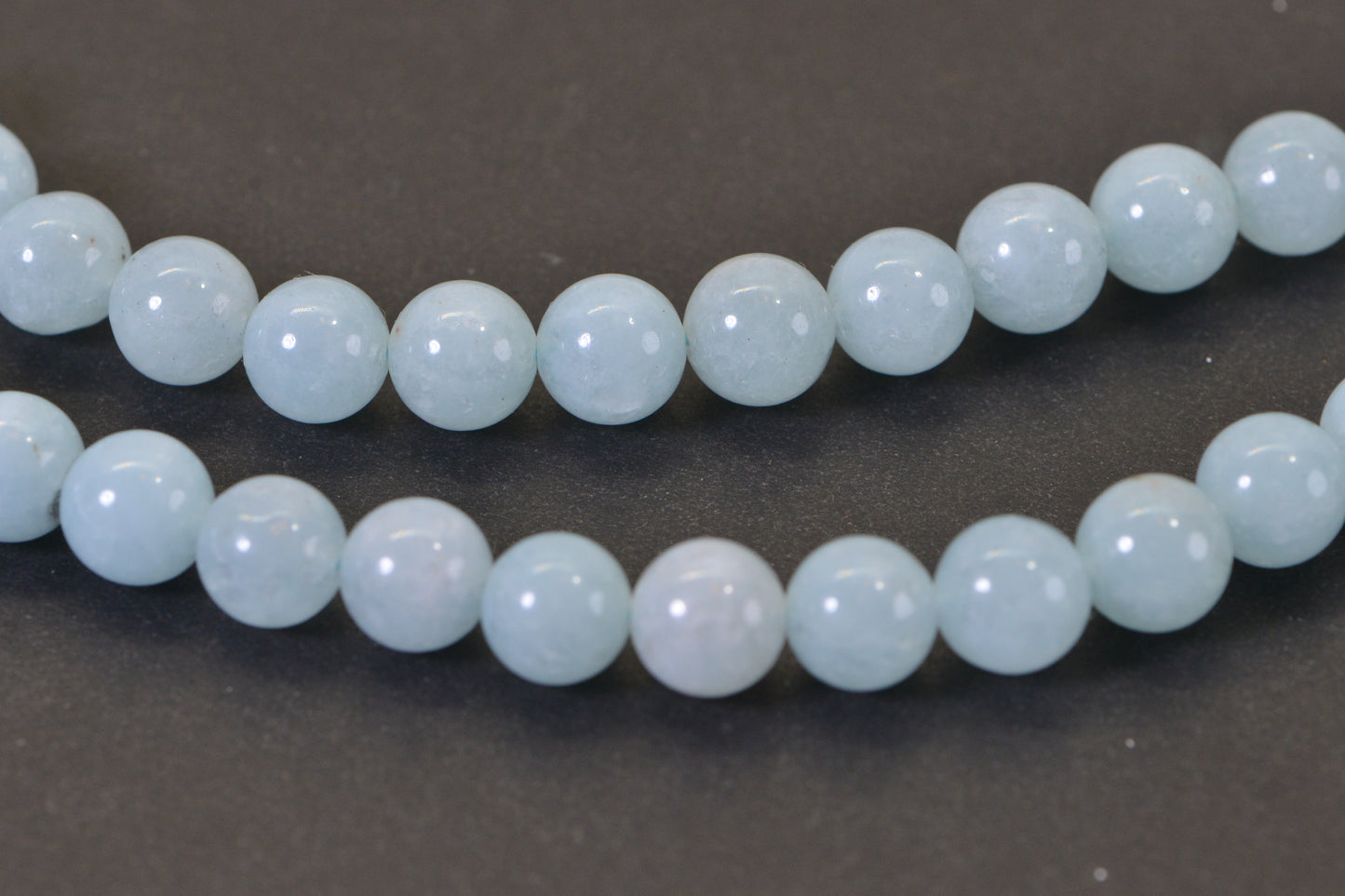 Aqua Blue Quartz Beads 8mm Smooth Round 15.5" Strand 48 Beads