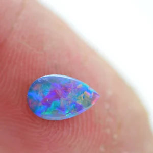 AAA Australian Black Opal Doublet Cabochon: Teardrop Gemstone (3X5mm) one stone