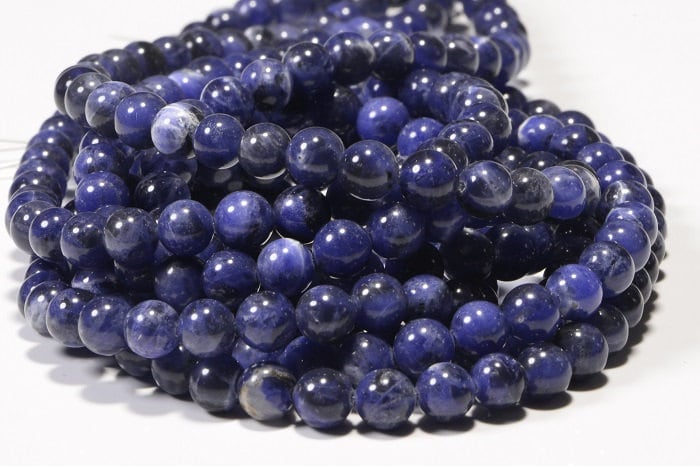 6mm Sodalite round beads Natural Gemstones Untreated Deep Blue Smooth finish Mala Bracelet Supply