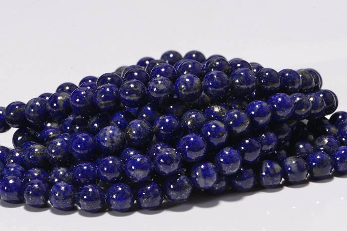 Lapis Lazuli 6.3mm 16" inch Strand Natural Gemstone Beads Bead Supplies Jewelry Making Supplies