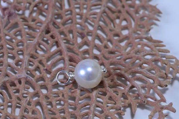 Freshwater pearl 6 mm Wire Wrapped Head Pin Sterling Silver wire Dangle beads