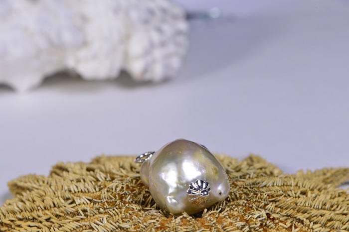 Baroque Pearl Necklace, Handmade Sterling Silver Pendant