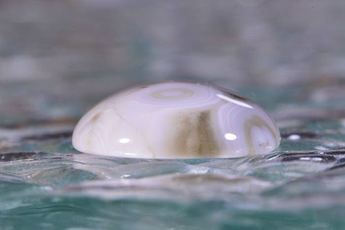 Ocean Jasper Teardrop Cabochon: Ringed Gemstone (34x20x6.2mm)