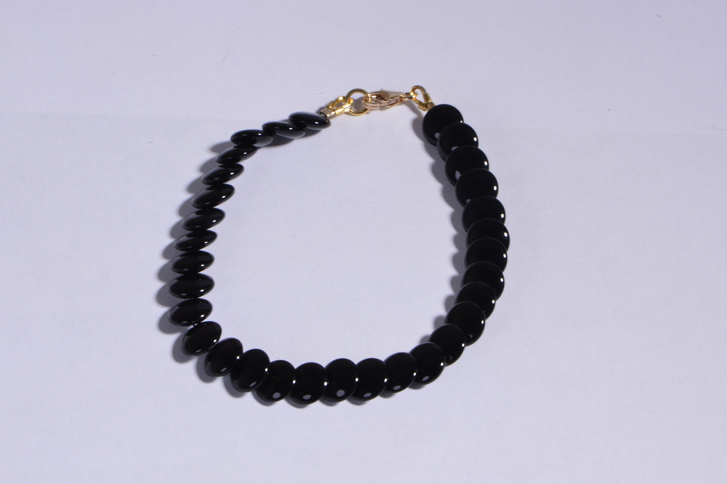 Black Onyx Coin Bracelet, 14K Gold Filled Clasp