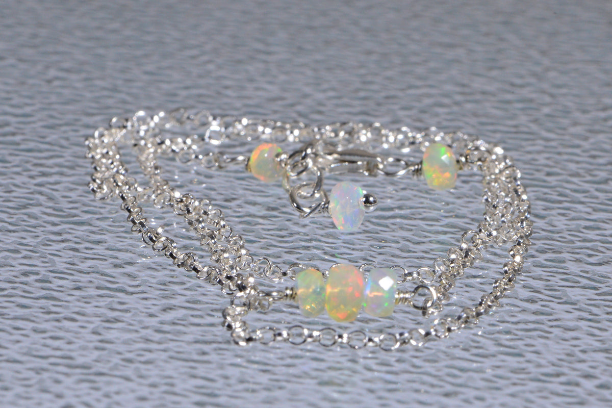 Welo Opal Choker: Sterling Silver Ethiopian Opal Necklace