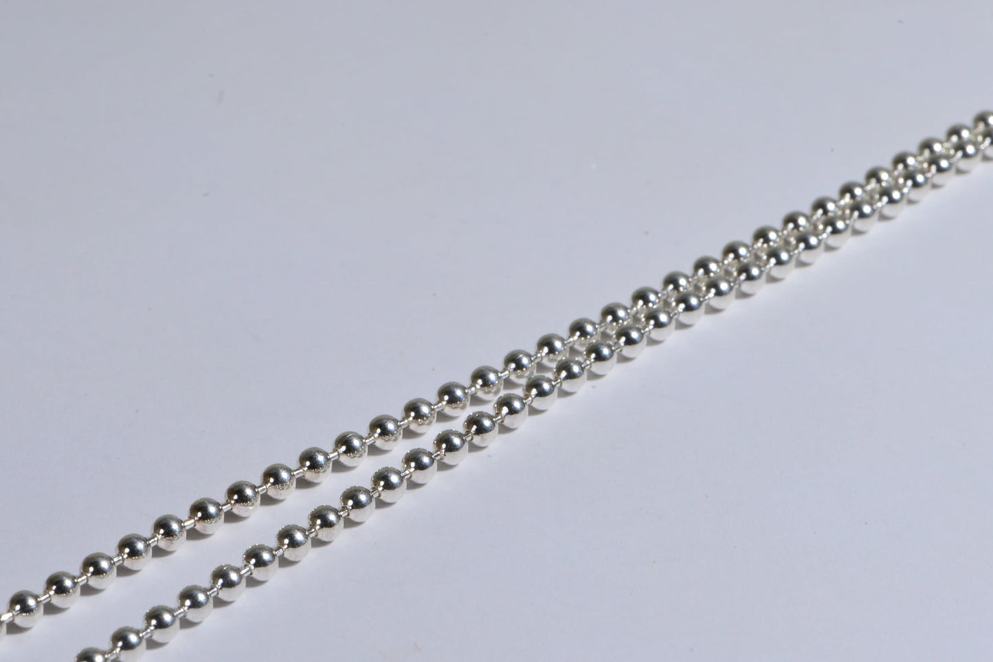 3mm Sterling Silver Ball Chain Necklace: Solid Silver Bead Choker