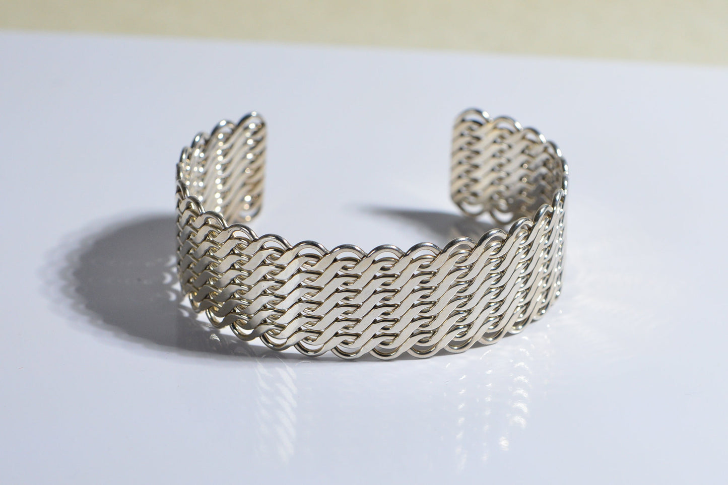 Wide Band Guff Solid Sterling Silver Man's Heavy Bracelet