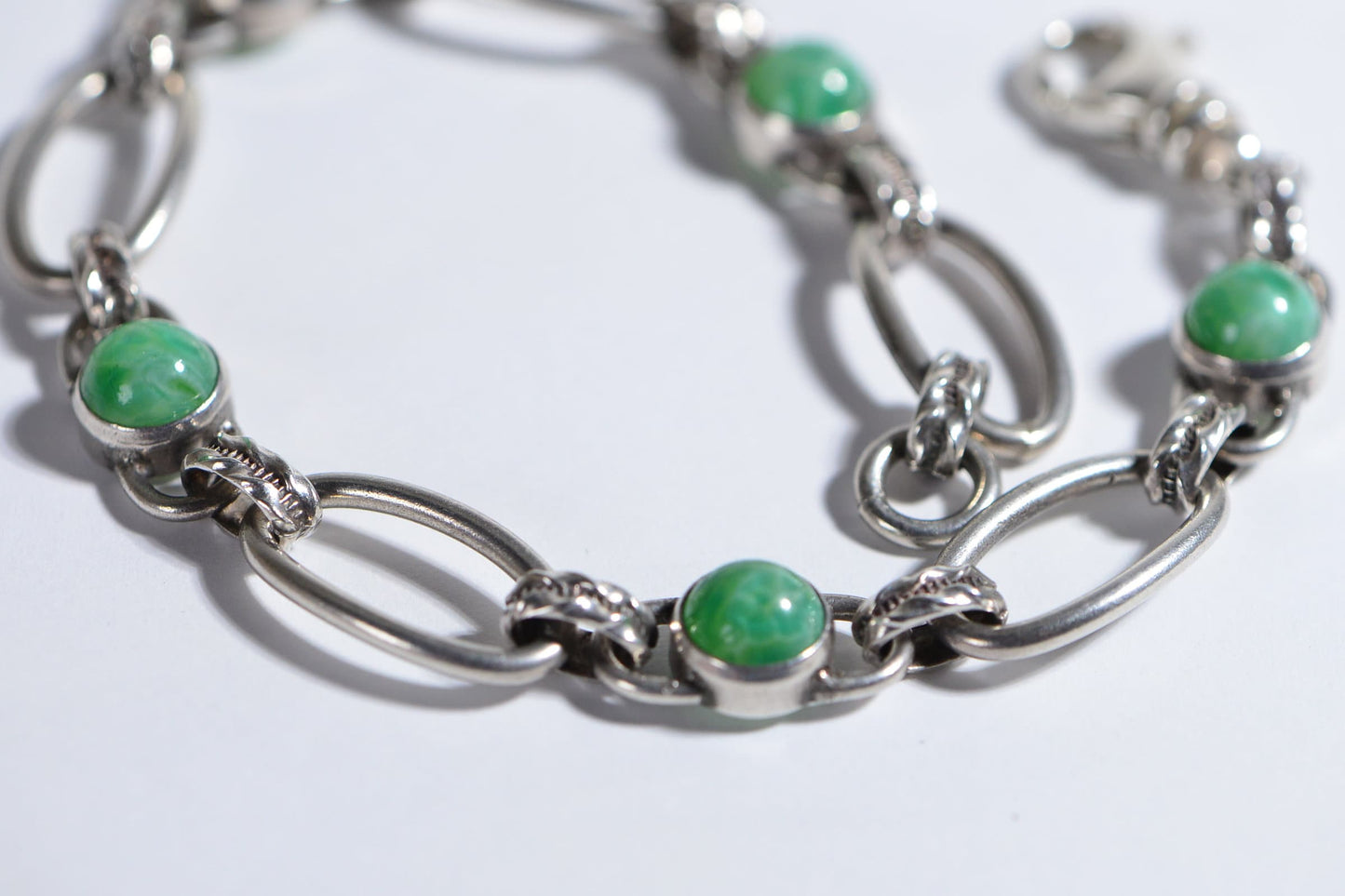 Chrysoprase Sterling Silver Bracelet