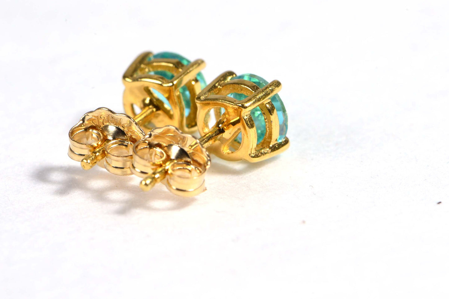 Blue Topaz Stud Earrings, 14K Gold Over Sterling Silver, November Birthstone