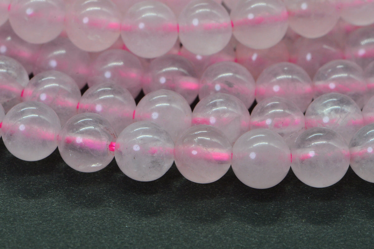 Pink Rose Quartz Beads: 6mm Round Gemstone, 15 3/4" Strand
