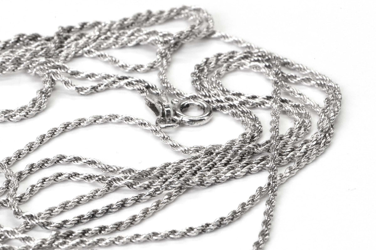 Diamond Cut Rope Chain Italian Sterling Silver Extra Long 60 Inch necklace
