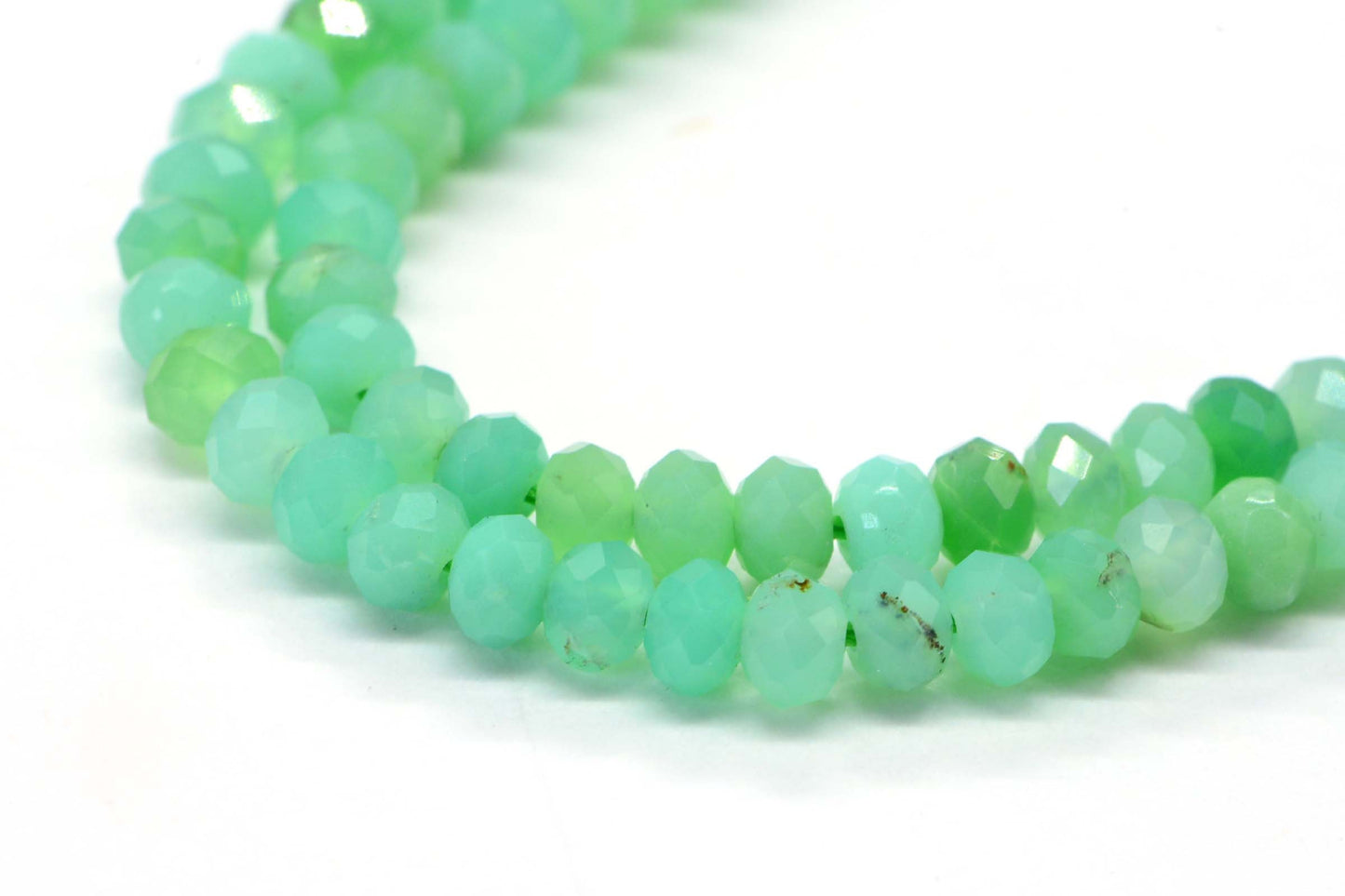 3mm Chrysoprase Faceted Rondelle Beads half strand