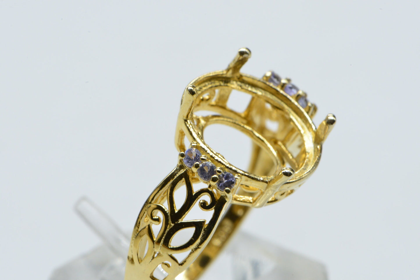 18K Gold Over Sterling Silver Ring: Tanzanite Accent, Size 9
