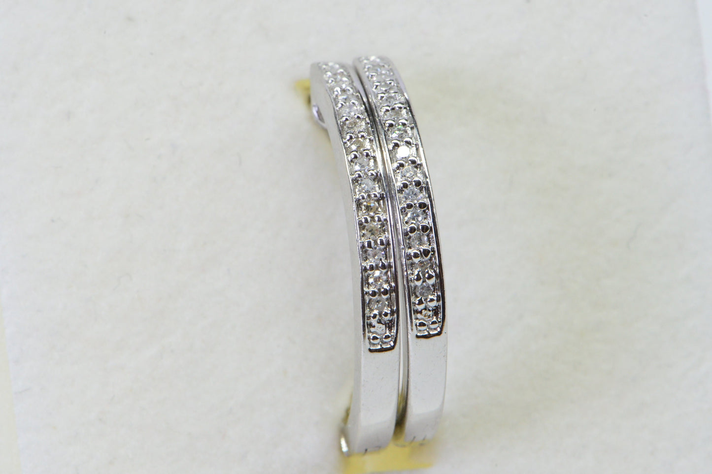 Vintage .25 Carat Diamond Hoop Earrings, Sterling Silver 1 inch
