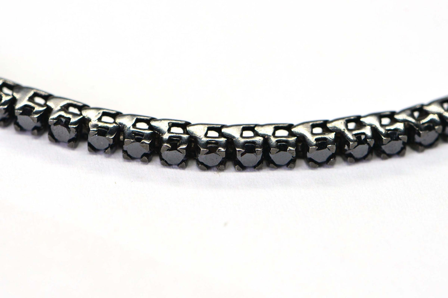 Black Diamond Tennis Bracelet - Black Rhodium Sterling Silver, 6.75 Inch