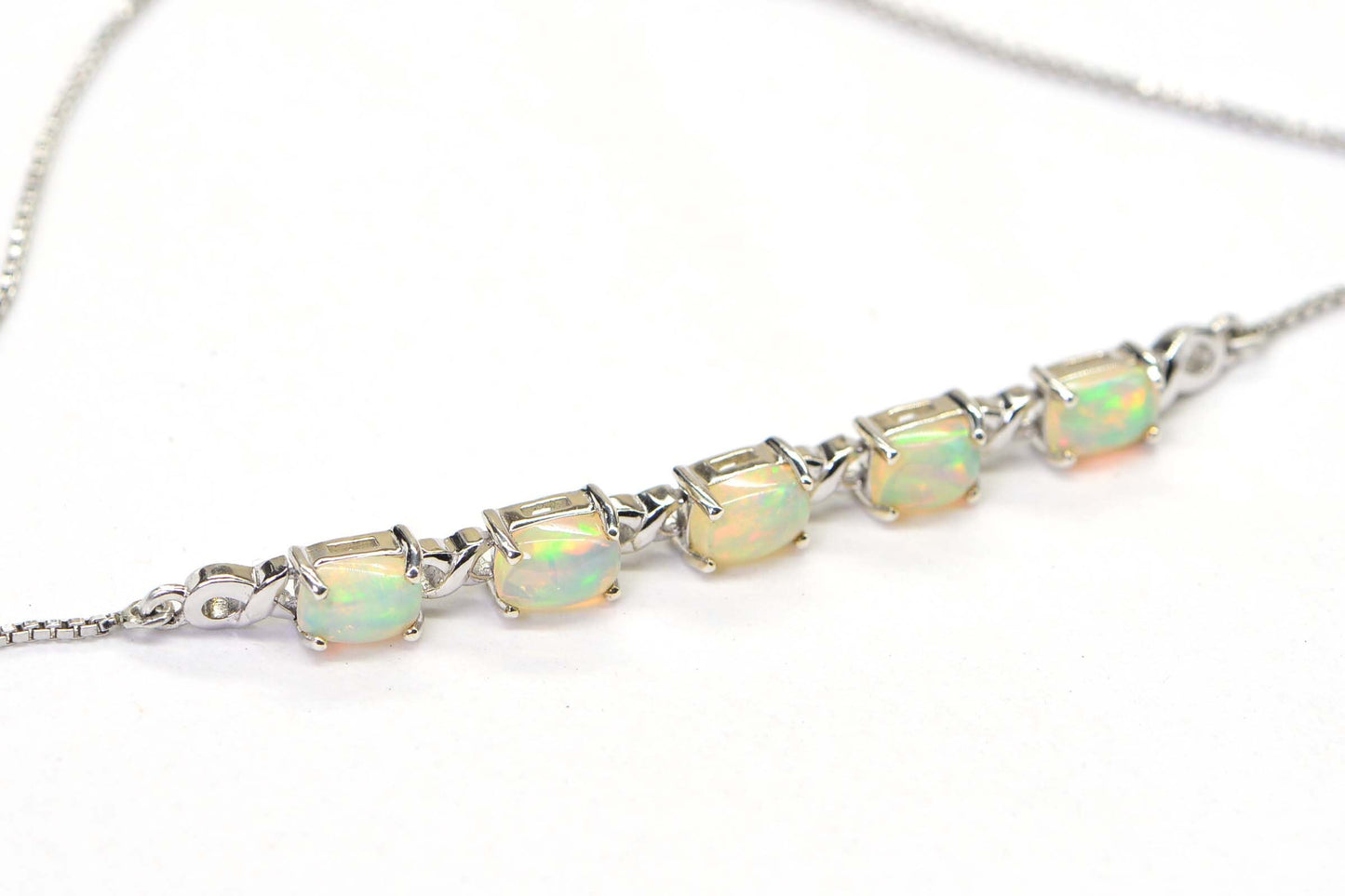 Ethiopian Welo Opal Bolo Bracelet, Emerald Cut, Sterling Silver Adjustable