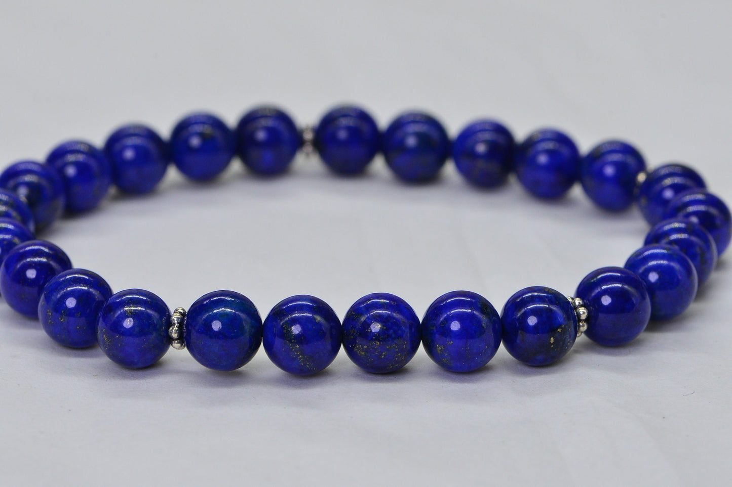 Ginuine Lapis Lazuli 8 mm Round Beads Bracelet