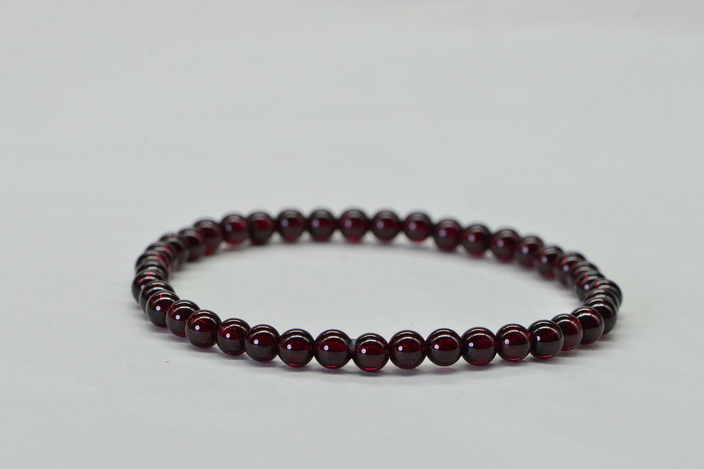 Garnet Beaded Bracelet: 5mm Natural Gemstone, Yoga Gift