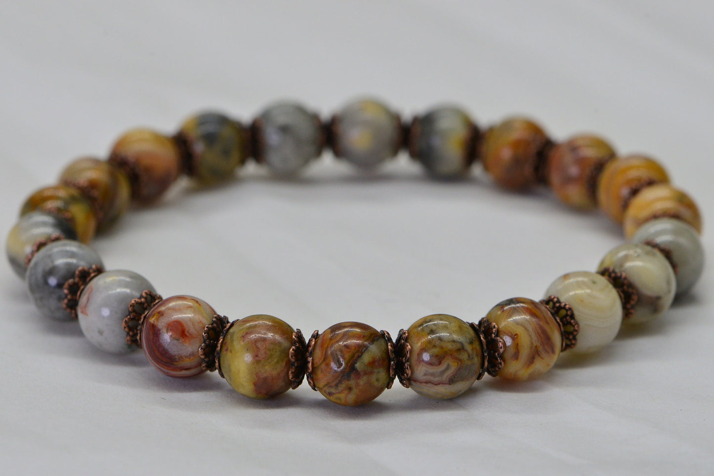 Crazy Lace Agate Stretch Bracelet