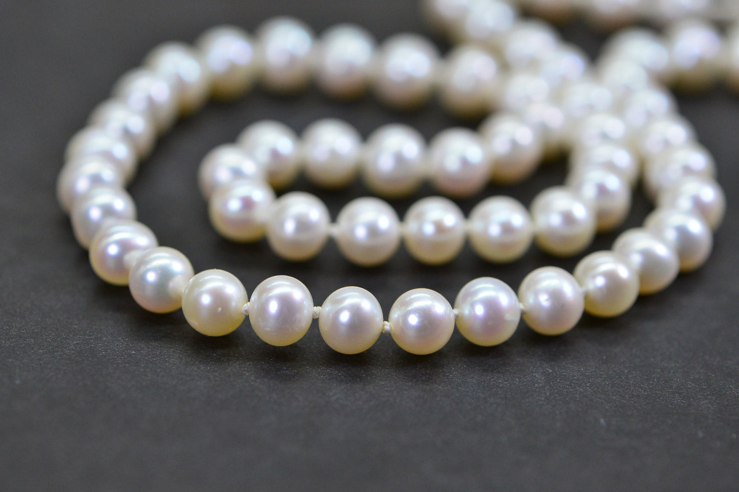 Freshwater Pearl Choker: 6mm Knotted Beaded Necklace