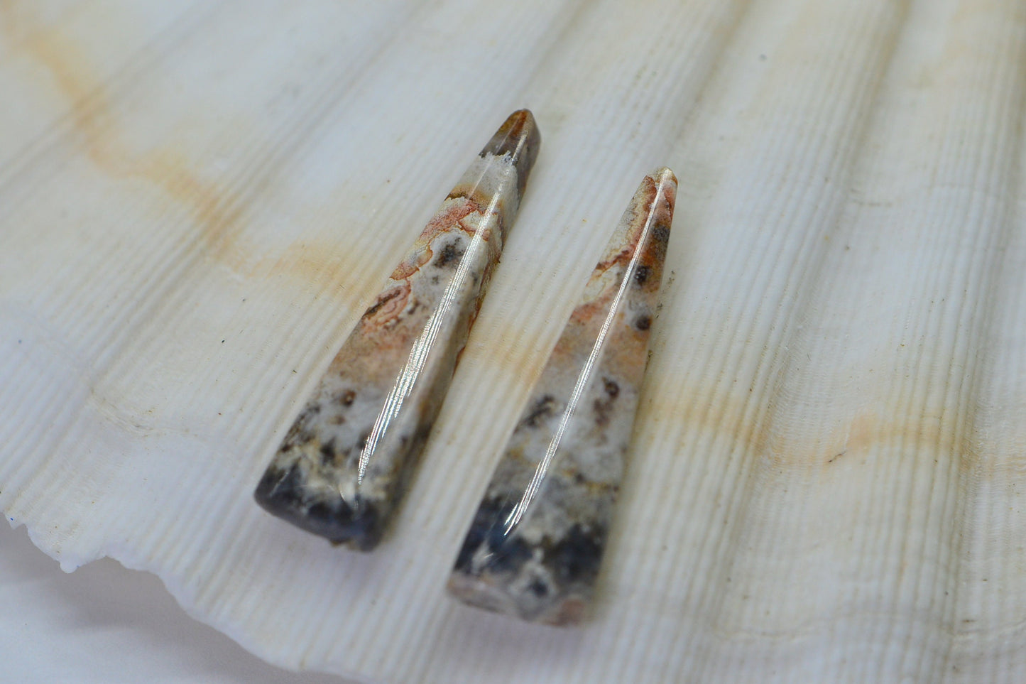 Crazy Lace Agate 2 Cabs Natural Gemstone Cabochon Undrilled Cabochons Long Teardrop Cabochon