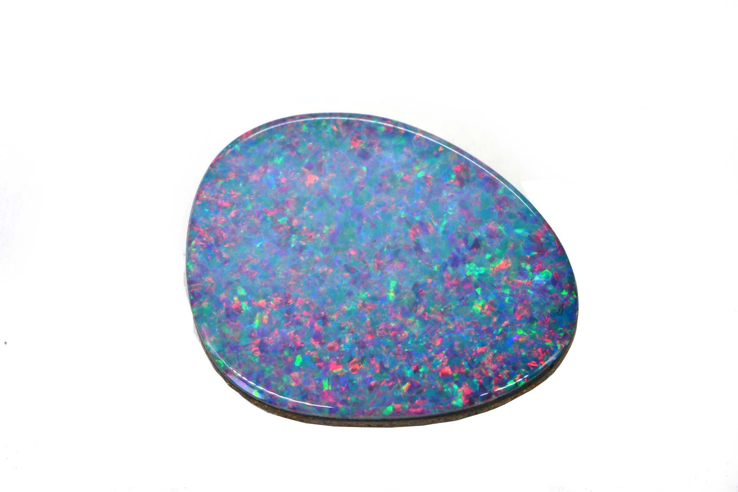 5.09CTS Australian Black Opal Freeform Cabochon Natural Gems Metallic Blue Rainbow