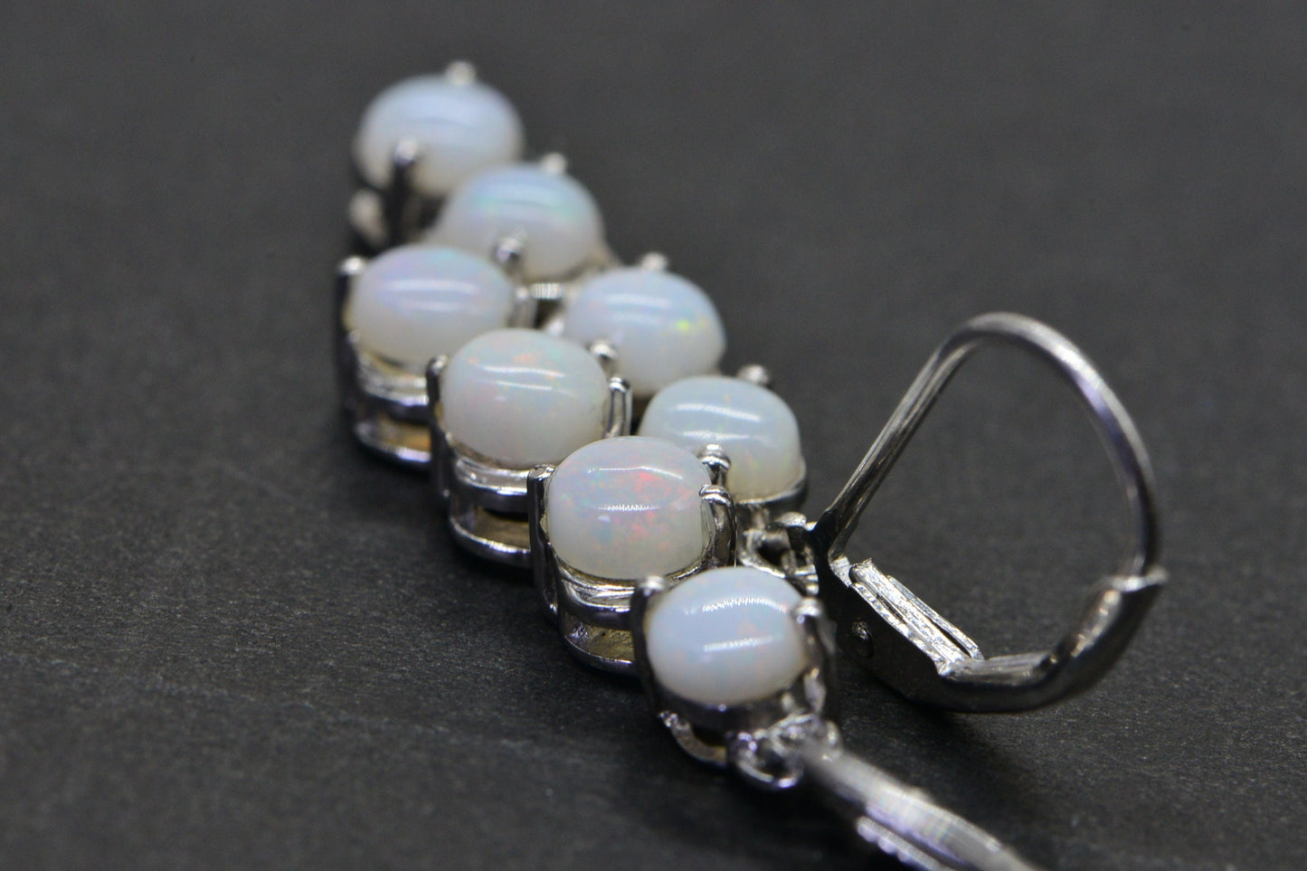 Australian Opal Earrings, Sterling Silver Dangle, 1.5 inch