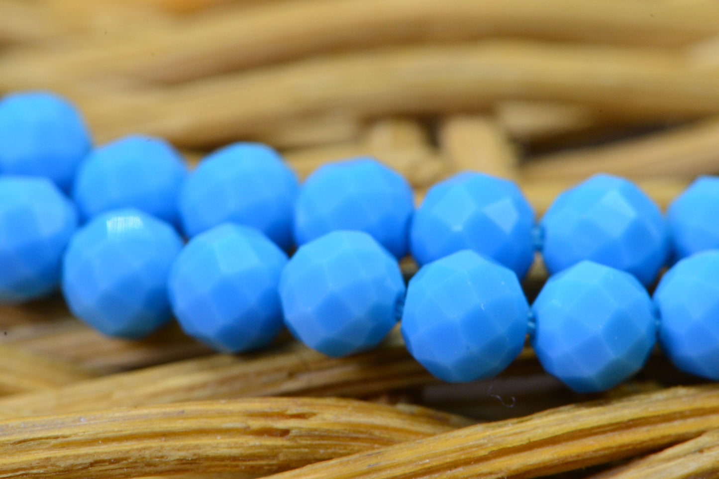 Sleeping Beauty Turquoise Beads: 4mm Round Faceted Sky Blue Strand