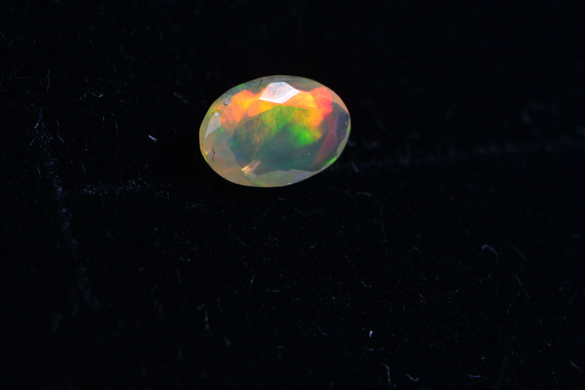 Ethiopian Welo Opal Facet Oval 6X4mm Point Back Natural Loose Gemstone