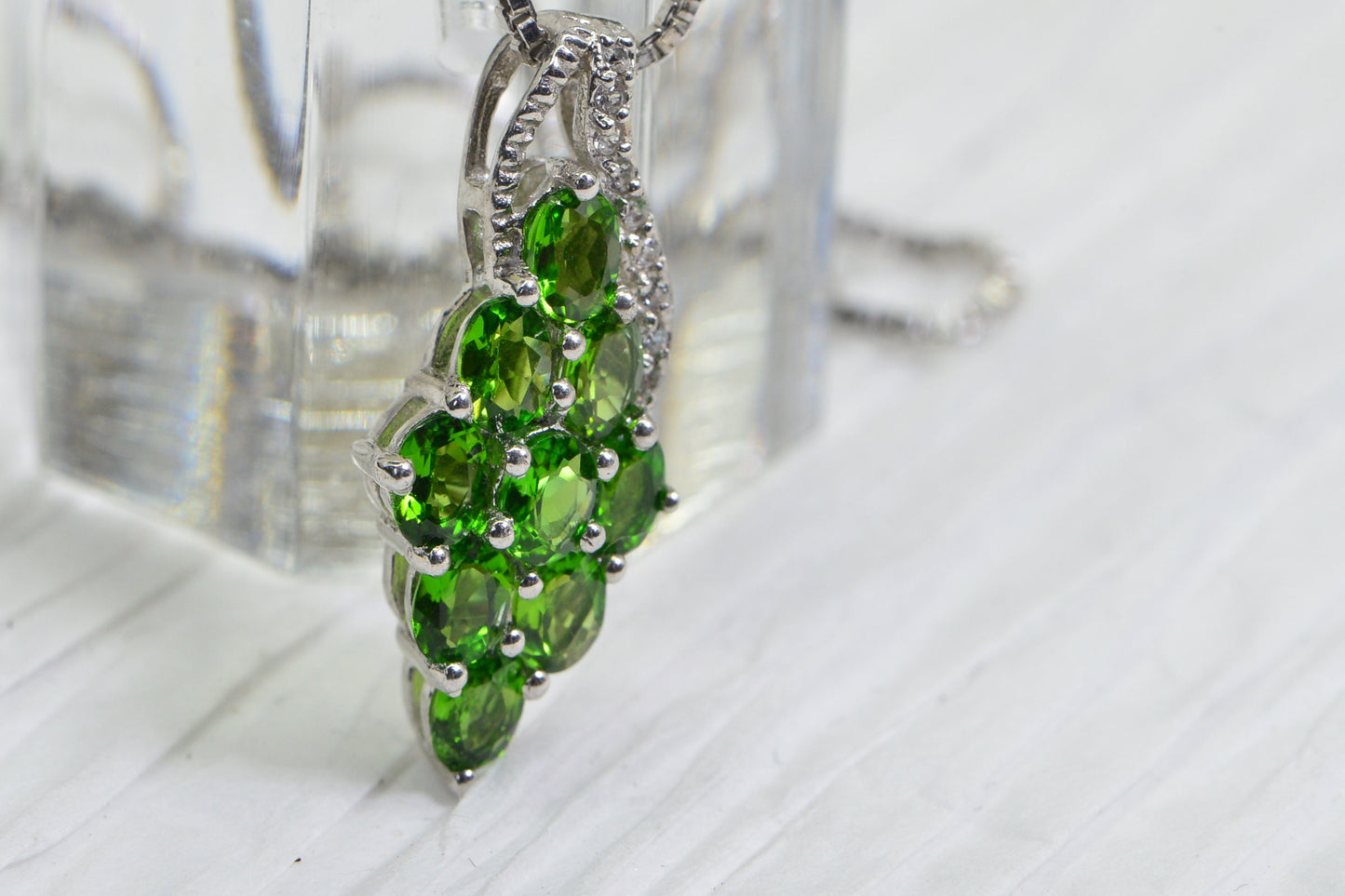 Siberian Emerald Necklace: Chrome Diopside 925 Sterling Silver Pendant
