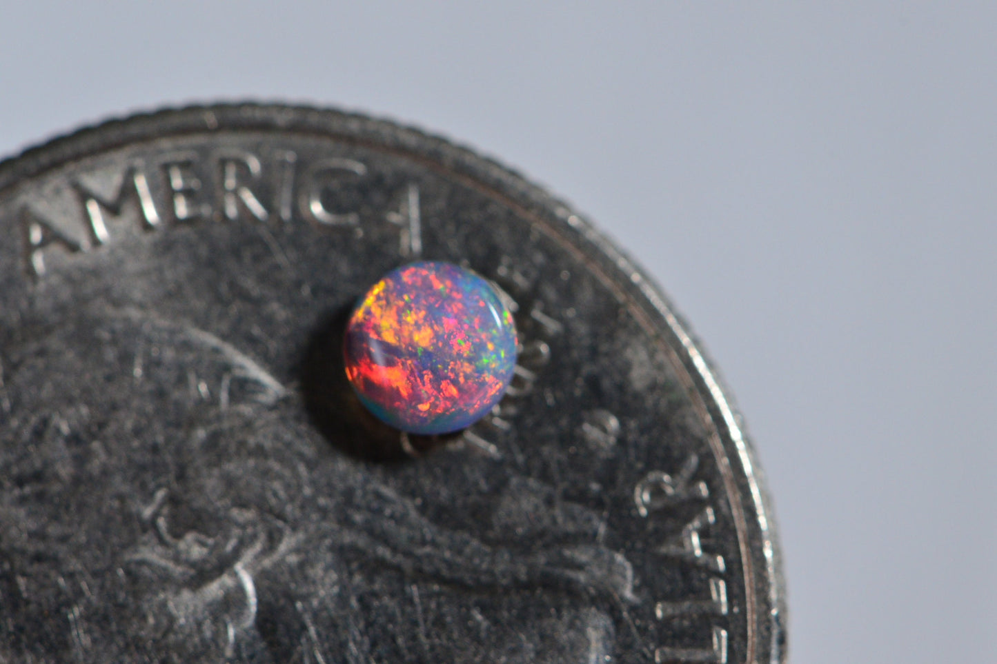 AAA Australian Black Opal Cabochon: Multi-Color Gemstone, 4mm Round