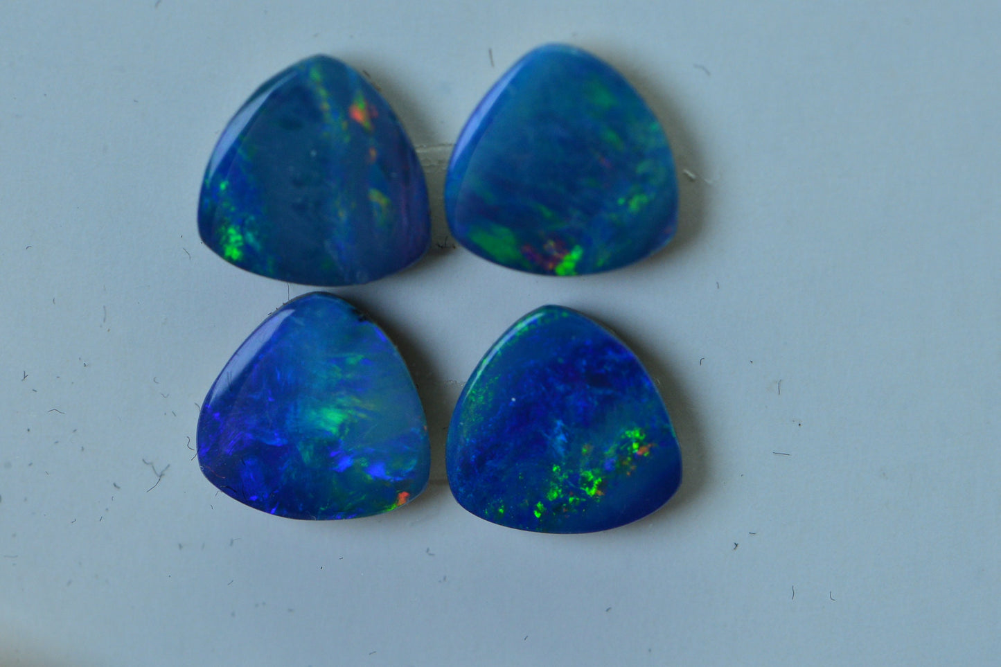 7mm Australian Black Opal doublet Natural Gemstone Triangle Cabochons one stone per listing