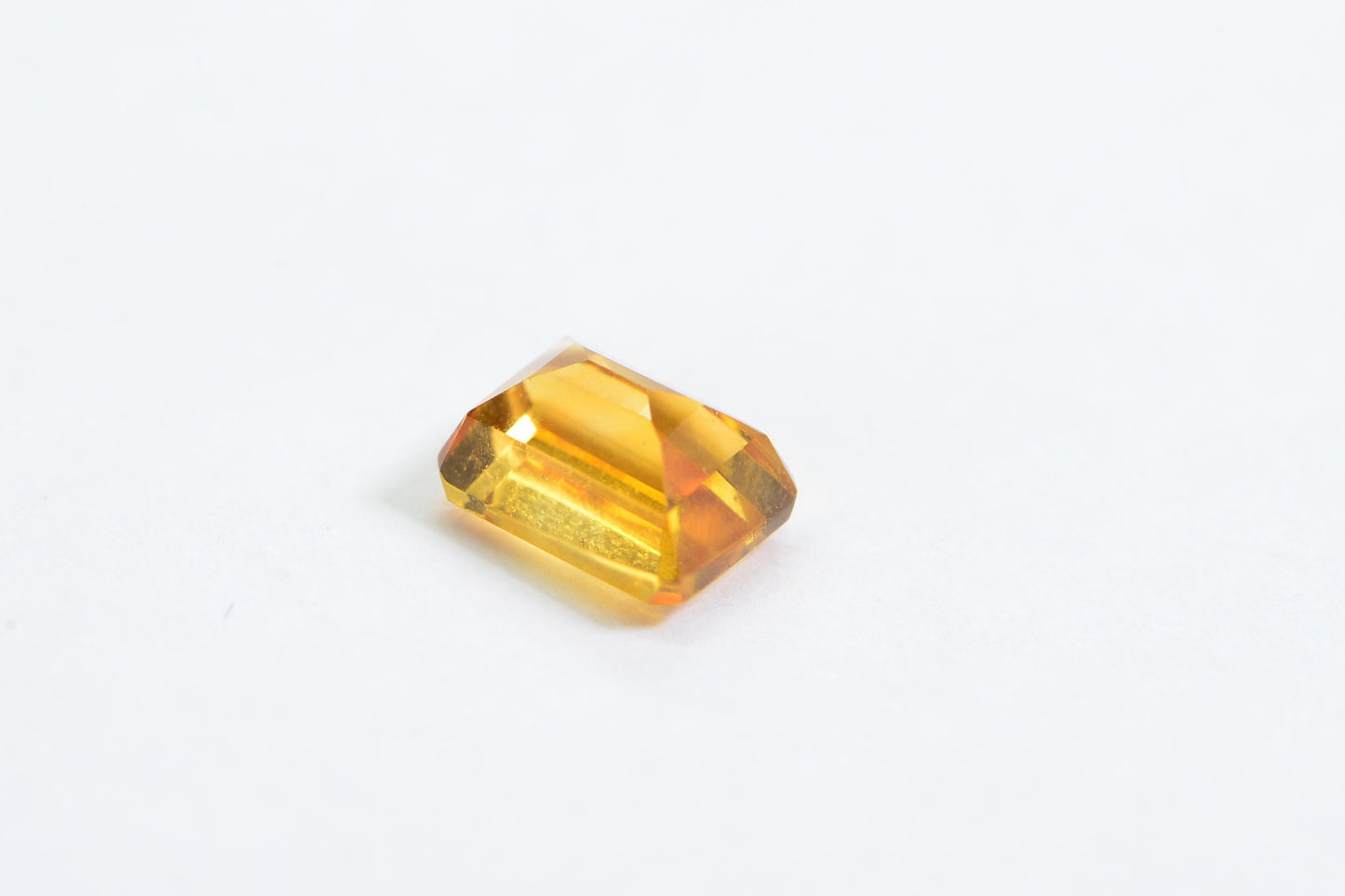 7X5mm Natural Citrine Emerald cut Faceted Gemstone Ring Size Yellow Crystal stone