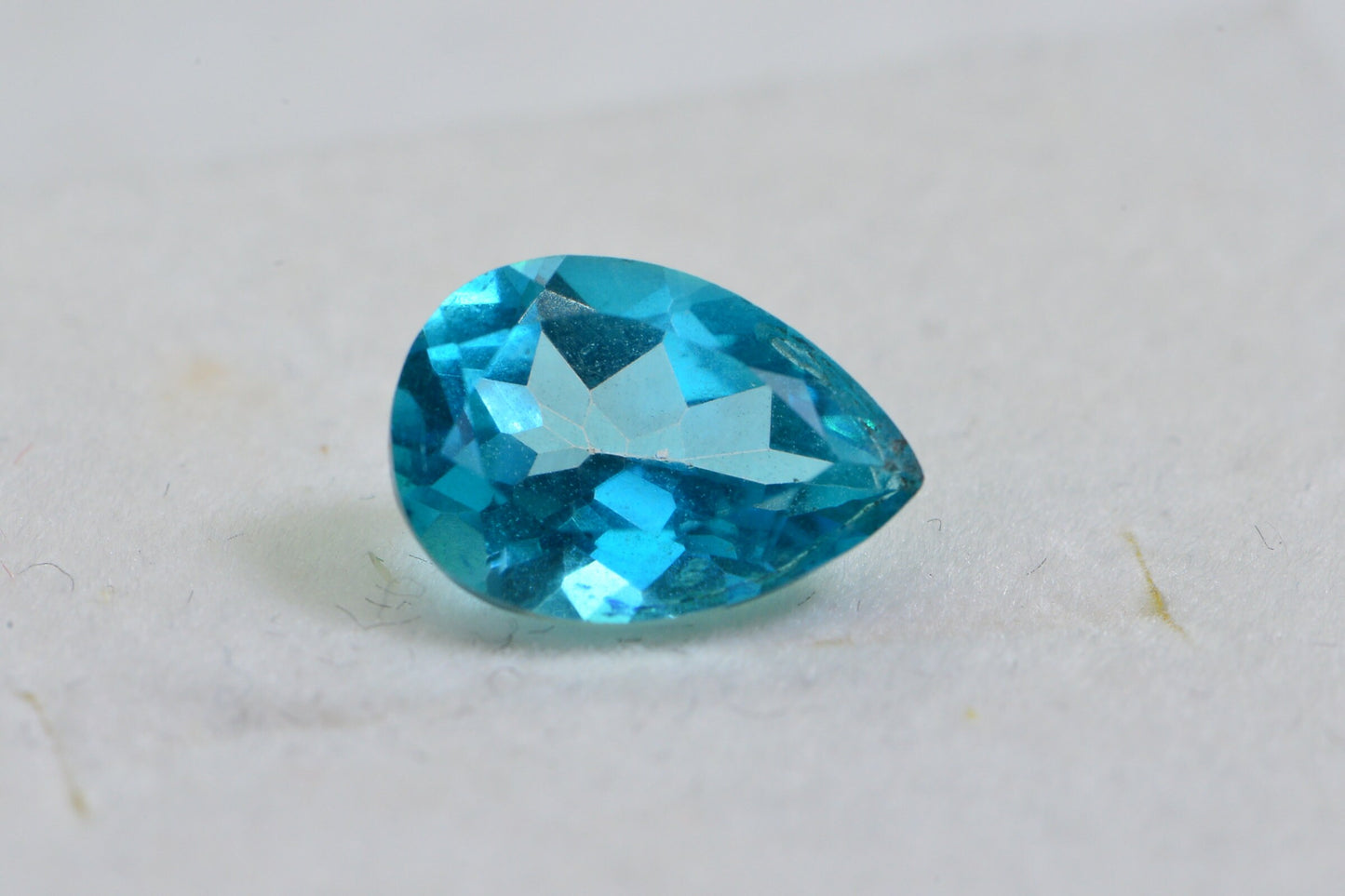Aqua Blue Apatite Gemstone: Pear Facet, 10x7 mm