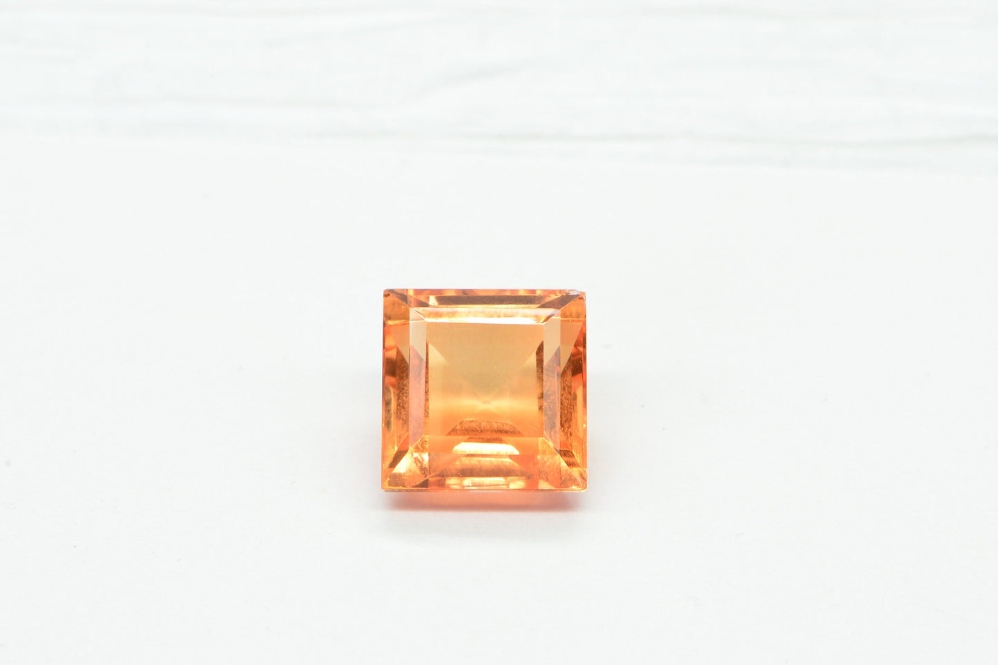 Orange Sapphire Gemstone: 13mm Princess Cut Lab-Created Stone