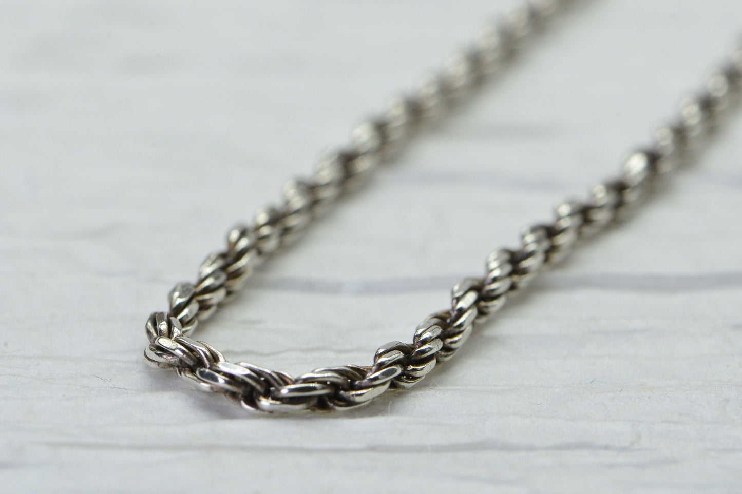 Sterling Silver Diamond Cut Rope Bracelet - Minimalist Chain (2.5mm)