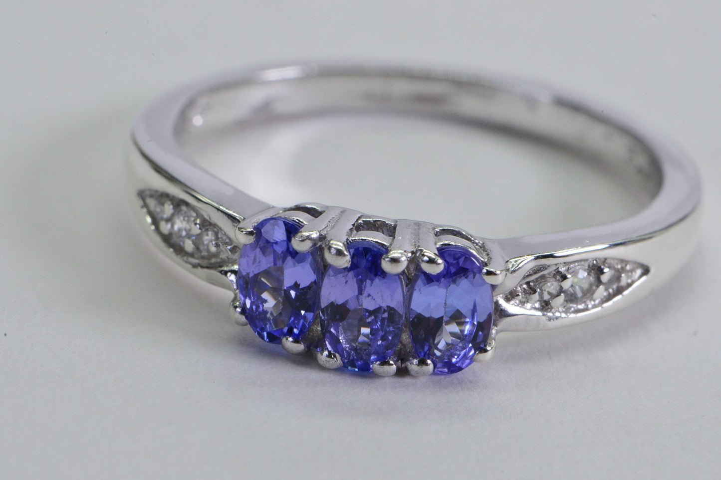 Tanzanite & Diamond Accent Ring, 14K White Gold Over Sterling Silver