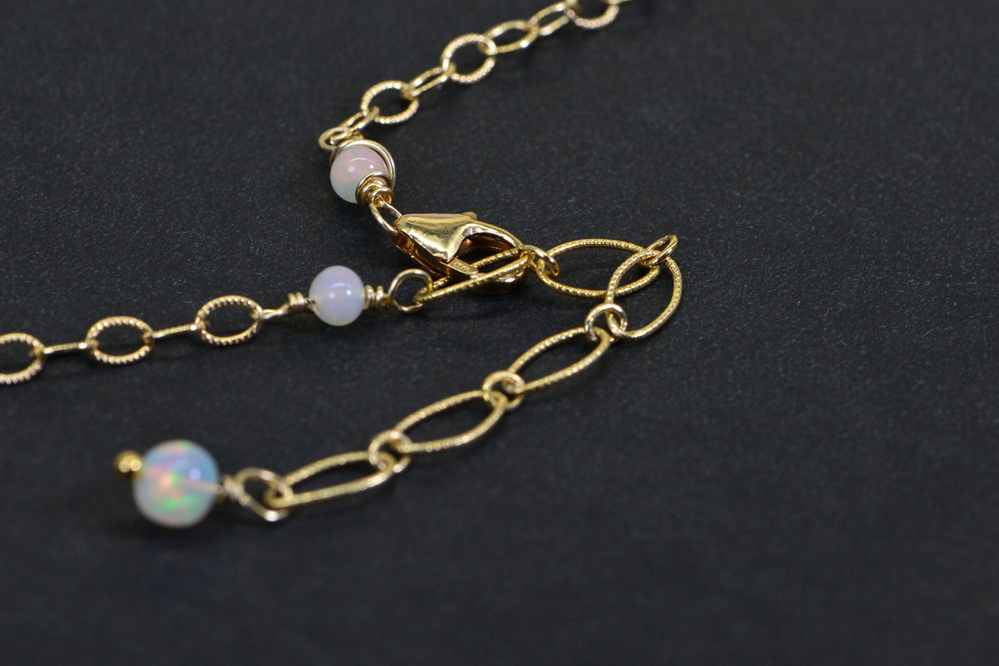 14K Gold Filled Ethiopian Opal Necklace and Earrings Set