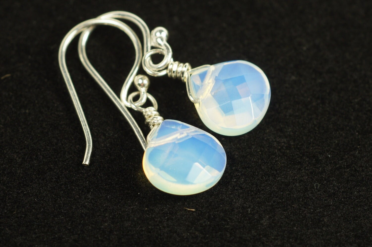 Drop Earrings Opalite Stone Sterlings Sillver Jewelry