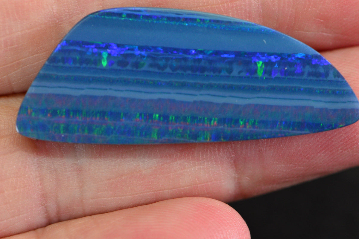 Australian Black Opal Doublet: Freeform Rainbow Gemstone Cabochon