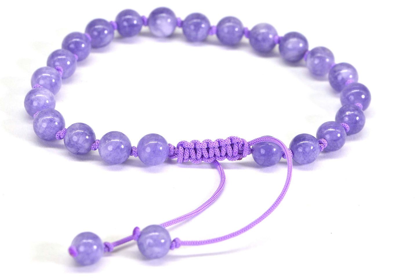 Tanzanite Quartz Cord Bracelet: Knotted Healing Crystal Anklet