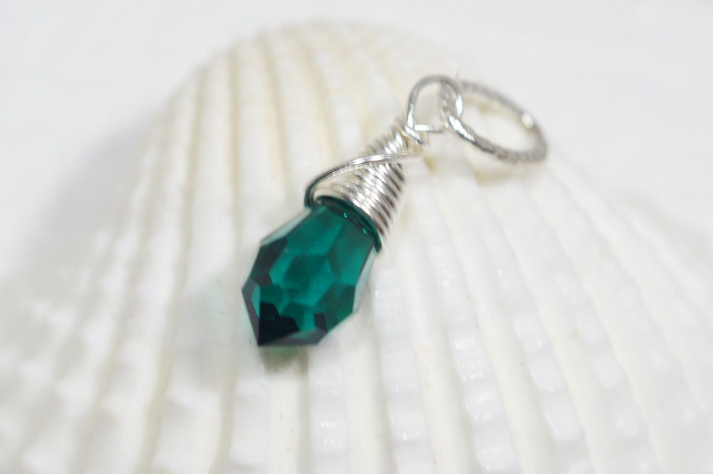 Wire Wrapped Swarovski Crystal Briolette Single Pendant Pick up Color