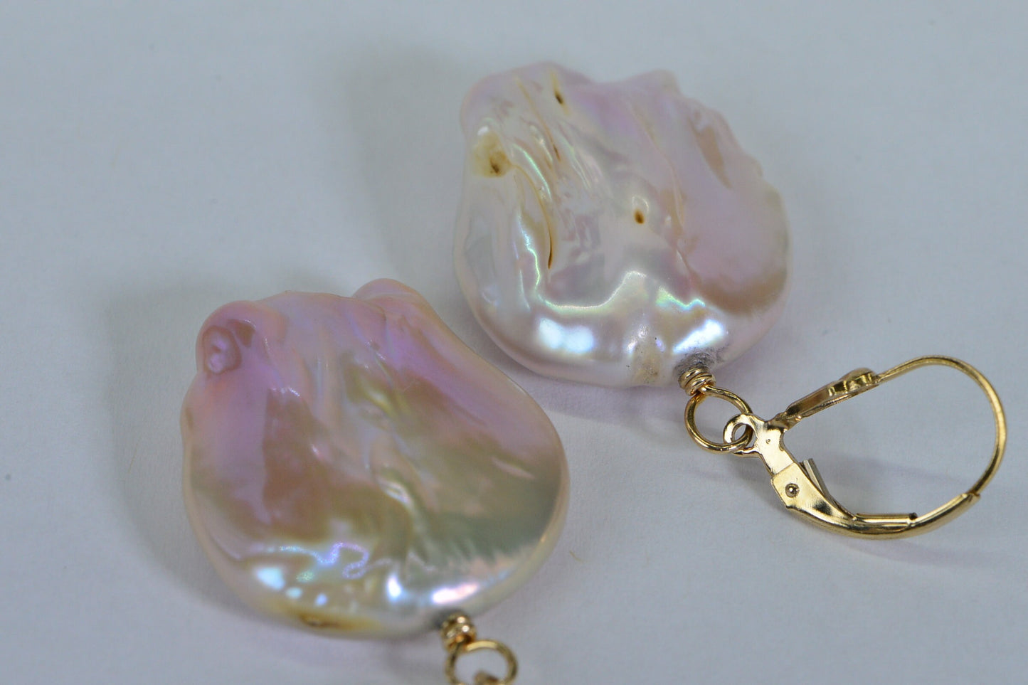 Baroque Pearl Earrings: 14K Gold Filled Asymmetrical Freshwater Pearls