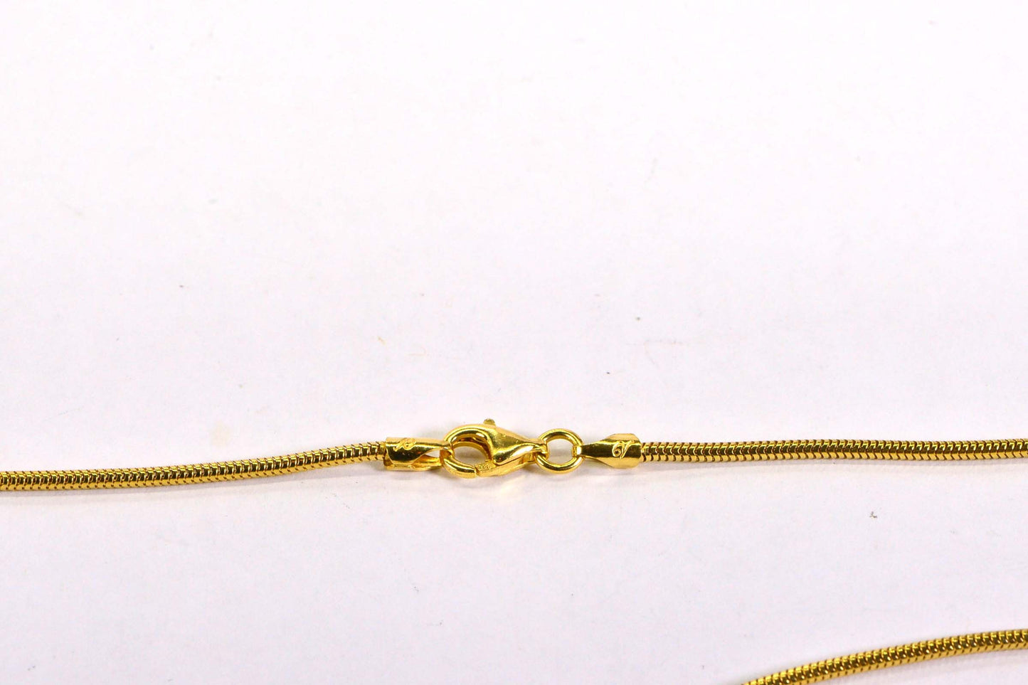 18K Gold Over Sterling Silver Snake Chain: Diamond Cut, 100 Inch