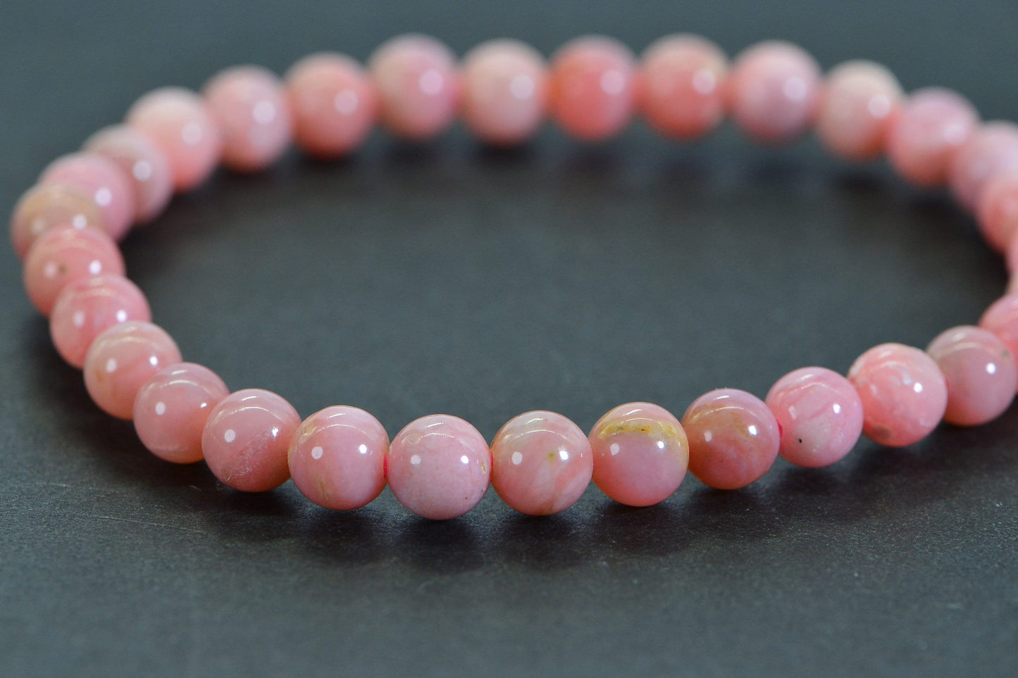 Peruvian Pink Opal Bracelet: Natural Gemstone Healing Crystal