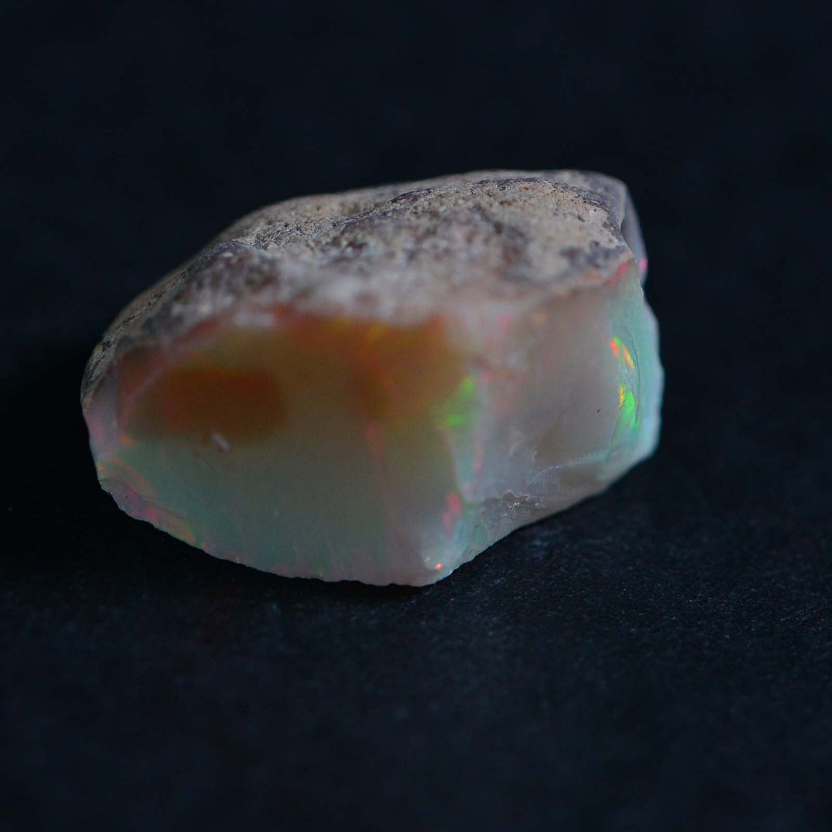 Ethiopian Welo Opal Raw Crystal: 18.5ctw Snakeskin Pattern Nugget