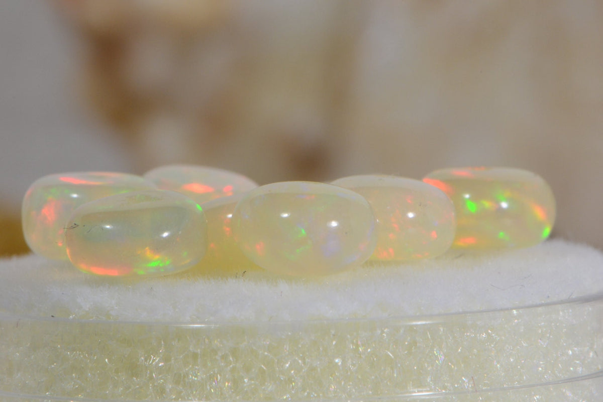 Ethiopian Welo Opal Beads: Natural Rondelle Gemstone, Jewelry Making (8pcs)