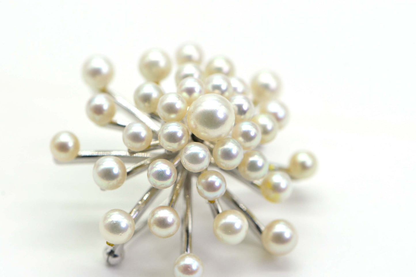 Freshwater Pearl Chanel Silver 925 Brooch pendant Vintage Sunburst Pearl Pin