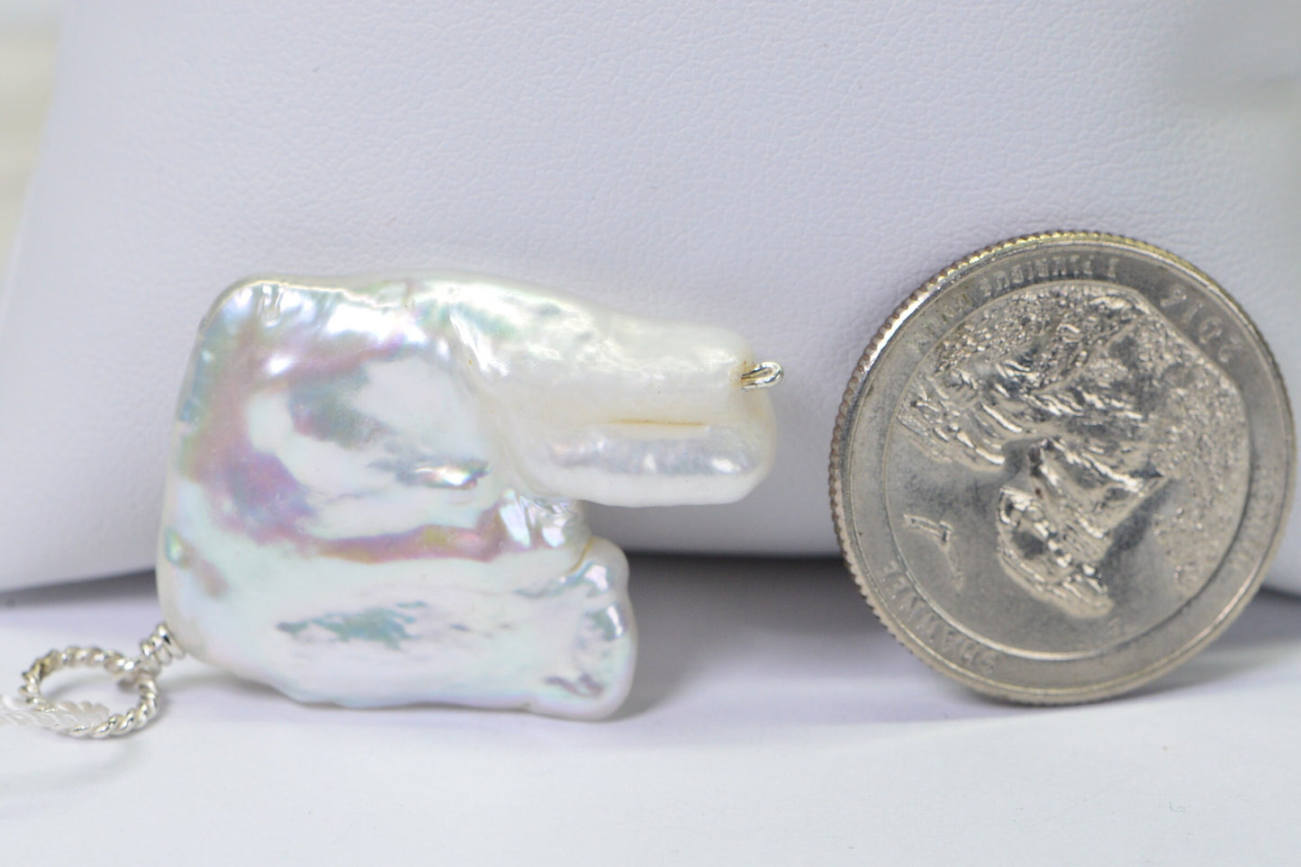 Sterling Silver Baroque Pearl Pendant, High Luster Freshwater Pearl