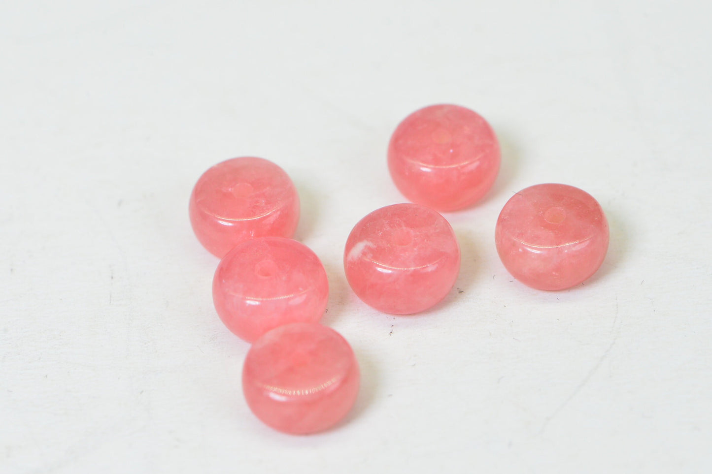6mm Rhodochrosite Rondelle Beads: Natural Pink Gemstone Supplies
